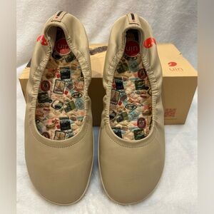 UIN Women's Ballet Flats Round Toe Casual Shoes Illites Ⅳ (Sesame)